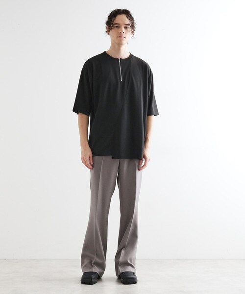 tk.TAKEO KIKUCHI(ティーケータケオキクチ)の「ウェーブ切替ジップTシャツ(Tシャツ/カットソー・メンズ・ブラック/ホワイト/ネイビー・02/03/04)」の9枚目の写真