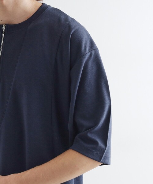 tk.TAKEO KIKUCHI(ティーケータケオキクチ)の「ウェーブ切替ジップTシャツ(Tシャツ/カットソー・メンズ・ブラック/ホワイト/ネイビー・02/03/04)」の20枚目の写真