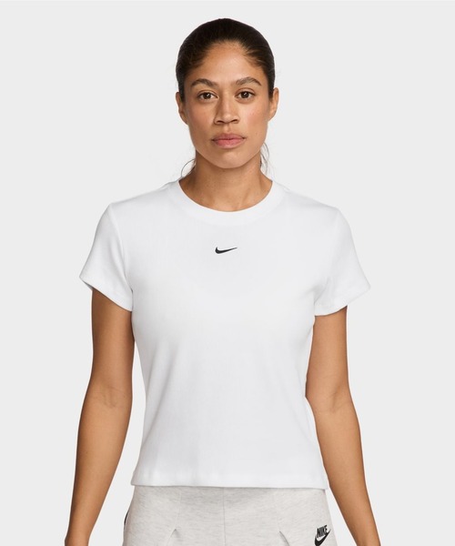 NIKE（ナイキ）の「ナイキ  NSW リブ タイツ S/S  NIKE（Tシャツ/カットソー・レディース・オフホワイト/ホワイト/ブラウン/ブラック・M/L/S/XL）」の8枚目の写真