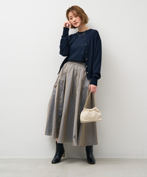 MICA&DEAL（マイカ＆ディール）の「シャンブレータフタタックギャザースカート（スカート・レディース・ワインレッド/ブラウン/グレー・FREE）」の11枚目の写真