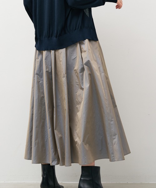 MICA&DEAL（マイカ＆ディール）の「シャンブレータフタタックギャザースカート（スカート・レディース・ワインレッド/ブラウン/グレー・FREE）」の13枚目の写真