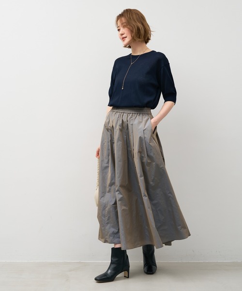 MICA&DEAL（マイカ＆ディール）の「シャンブレータフタタックギャザースカート（スカート・レディース・ワインレッド/ブラウン/グレー・FREE）」の17枚目の写真