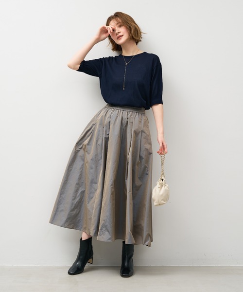 MICA&DEAL（マイカ＆ディール）の「シャンブレータフタタックギャザースカート（スカート・レディース・ワインレッド/ブラウン/グレー・FREE）」の18枚目の写真