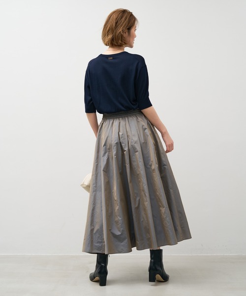 MICA&DEAL（マイカ＆ディール）の「シャンブレータフタタックギャザースカート（スカート・レディース・ワインレッド/ブラウン/グレー・FREE）」の19枚目の写真