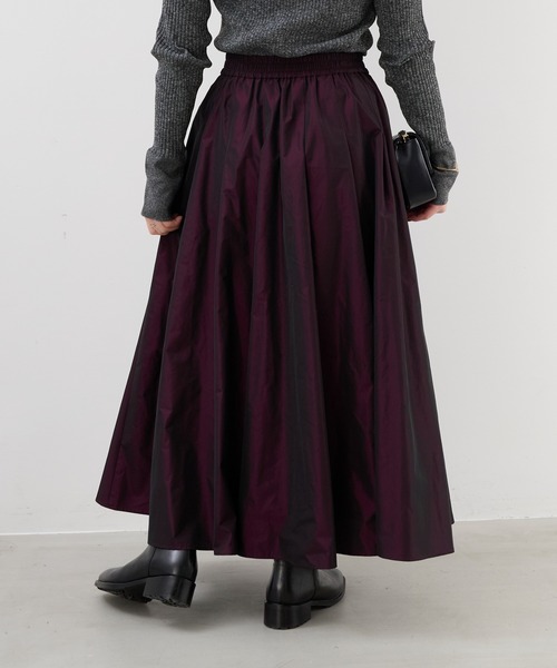 MICA&DEAL（マイカ＆ディール）の「シャンブレータフタタックギャザースカート（スカート・レディース・ワインレッド/ブラウン/グレー・FREE）」の6枚目の写真