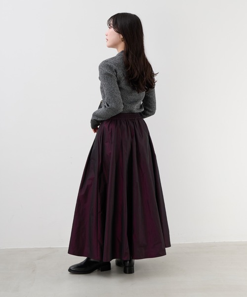 MICA&DEAL（マイカ＆ディール）の「シャンブレータフタタックギャザースカート（スカート・レディース・ワインレッド/ブラウン/グレー・FREE）」の7枚目の写真