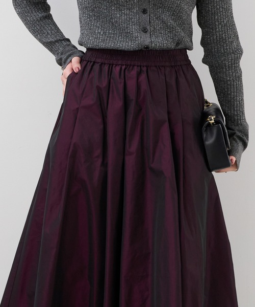 MICA&DEAL（マイカ＆ディール）の「シャンブレータフタタックギャザースカート（スカート・レディース・ワインレッド/ブラウン/グレー・FREE）」の9枚目の写真