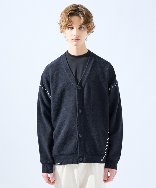 AH ABAHOUSE（エーエイチアバハウス）の「【AH ABAHOUSE】ハンドステッチ カーディガン（カーディガン/ボレロ・メンズ・グレイッシュブルー/ブラック/グレイッシュベージュ/ホワイト・46/48）」の6枚目の写真