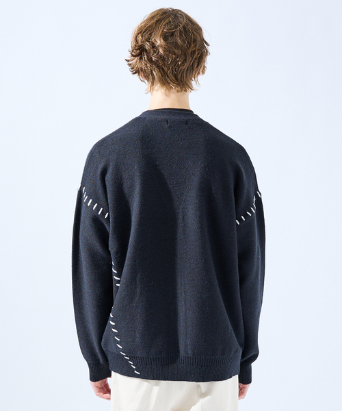 AH ABAHOUSE（エーエイチアバハウス）の「【AH ABAHOUSE】ハンドステッチ カーディガン（カーディガン/ボレロ・メンズ・グレイッシュブルー/ブラック/グレイッシュベージュ/ホワイト・46/48）」の8枚目の写真