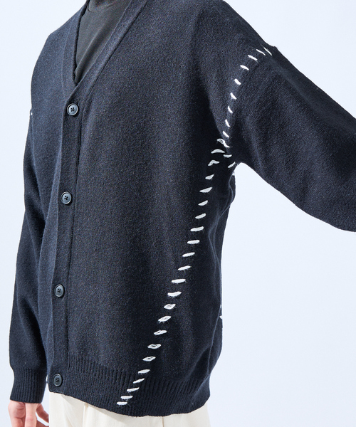 AH ABAHOUSE（エーエイチアバハウス）の「【AH ABAHOUSE】ハンドステッチ カーディガン（カーディガン/ボレロ・メンズ・グレイッシュブルー/ブラック/グレイッシュベージュ/ホワイト・46/48）」の17枚目の写真