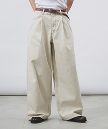 Adoon plain(Ah[v[)TUCK HERRINGBONE WIDE PANTS / ^bNw{[Chpc(XbNX)