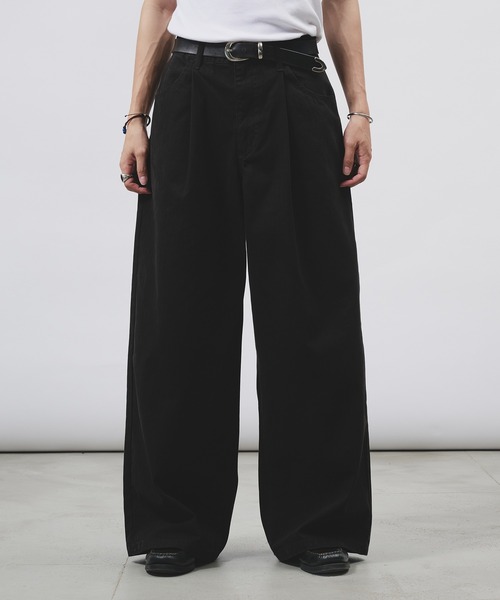 conte ヘリンボーン　タックワイドパンツ conte ヘリンボーン タックワイドパンツ