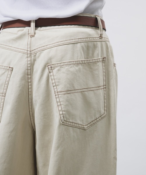 Adoon plain（アドーンプレーン）の「TUCK HERRINGBONE WIDE PANTS / タックヘリンボーンワイドパンツ（スラックス・メンズ・アイボリー/ブラック/チャコールグレー・SMALL/LARGE/MEDIUM）」の22枚目の写真