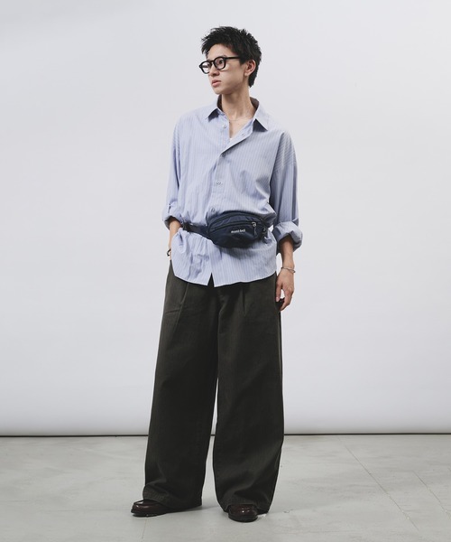 TUCK HERRINGBONE WIDE PANTS / タックヘリンボーンワイドパンツ