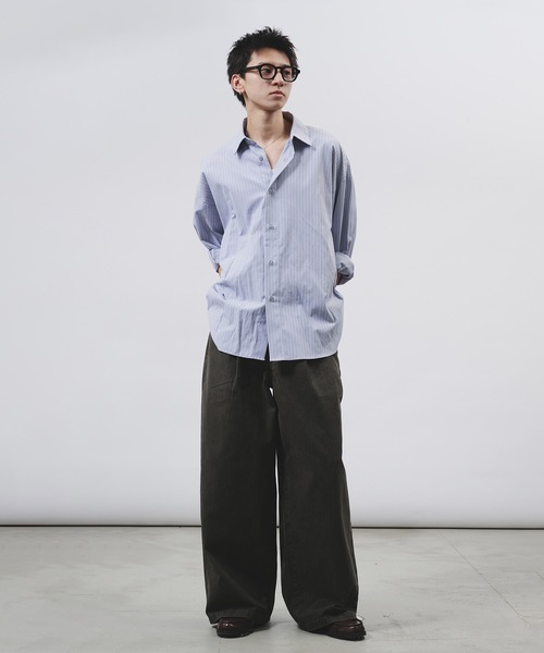conte ヘリンボーン　タックワイドパンツ UNITED ARROWS｜<conte>ストライプ ヘリンボーン タック ワイド