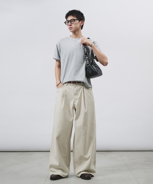 conte ヘリンボーン　タックワイドパンツ UNITED ARROWS｜<conte>ヘリンボーン タック ワイドパンツ