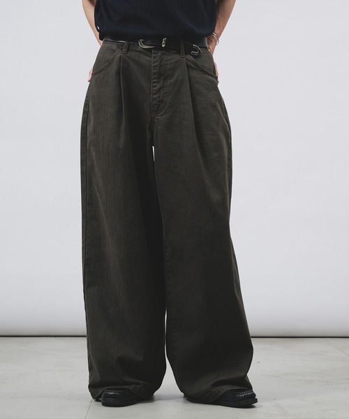パンツ amomento SOLID WIDE TUCK WOOL PANTS セール】AMOMENTO/アモーメント SOLID WIDE TUCK WOOL PANTS