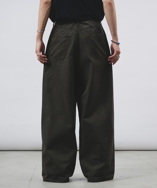 TUCK HERRINGBONE WIDE PANTS / タックヘリンボーンワイドパンツ