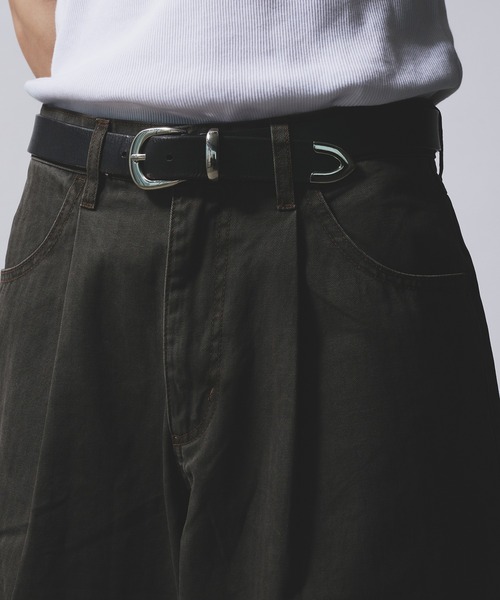 Adoon plain（アドーンプレーン）の「TUCK HERRINGBONE WIDE PANTS / タックヘリンボーンワイドパンツ（スラックス・メンズ・アイボリー/ブラック/チャコールグレー・SMALL/LARGE/MEDIUM）」の10枚目の写真