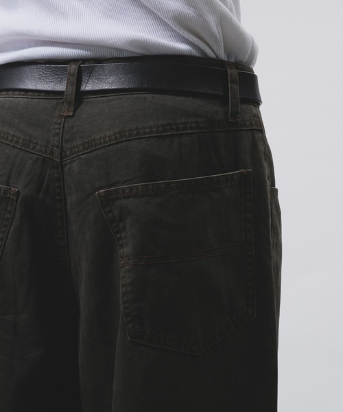 Adoon plain（アドーンプレーン）の「TUCK HERRINGBONE WIDE PANTS / タックヘリンボーンワイドパンツ（スラックス・メンズ・アイボリー/ブラック/チャコールグレー・SMALL/LARGE/MEDIUM）」の12枚目の写真