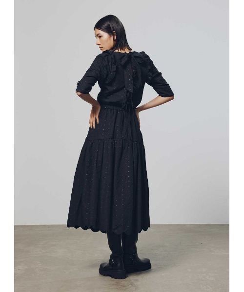 COEL（コエル）の「スカラップジャガードフレアスカート（スカート・レディース・ホワイト/ブラック・36/38）」の8枚目の写真