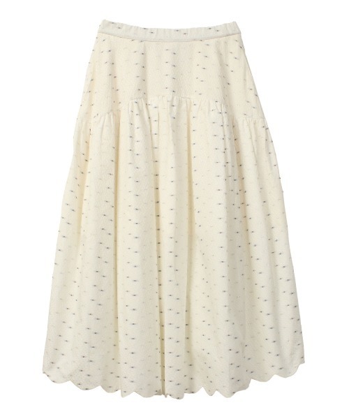 COEL（コエル）の「スカラップジャガードフレアスカート（スカート・レディース・ホワイト/ブラック・36/38）」の6枚目の写真