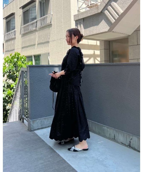 COEL（コエル）の「スカラップジャガードフレアスカート（スカート・レディース・ホワイト/ブラック・36/38）」の19枚目の写真