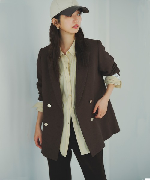 セール】ダブルブレストテーラードジャケット（テーラードジャケット