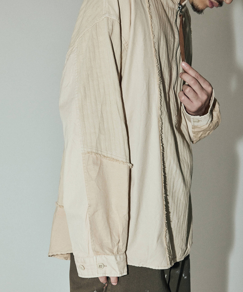 JOURNAL STANDARD J.S HOMESTEAD（ジャーナルスタンダードホームステッド）の「J.S.Homestead / バリアス クロス ジップ シャツ（シャツ/ブラウス・メンズ・ブラック/アイボリー・MEDIUM/LARGE）」の8枚目の写真