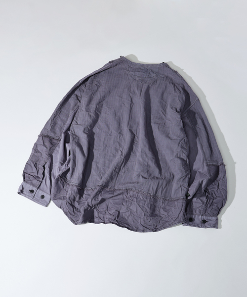 JOURNAL STANDARD J.S HOMESTEAD（ジャーナルスタンダードホームステッド）の「J.S.Homestead / バリアス クロス ジップ シャツ（シャツ/ブラウス・メンズ・ブラック/アイボリー・MEDIUM/LARGE）」の10枚目の写真