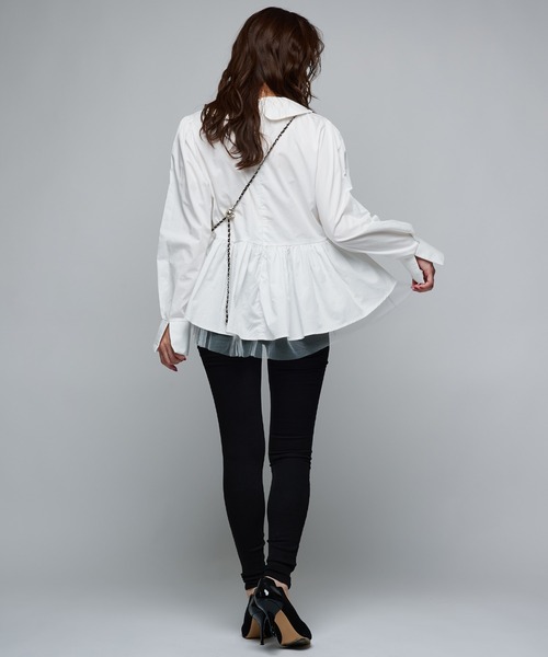 Narcissus（ナルシス）の「丸襟ブラウス/ペプラムブラウス《動画あり》（シャツ/ブラウス・レディース・ホワイト/ブラック・FREE）」の5枚目の写真