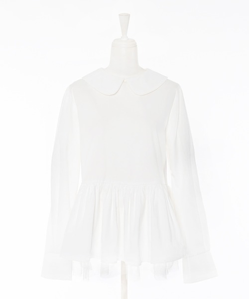 Narcissus（ナルシス）の「丸襟ブラウス/ペプラムブラウス《動画あり》（シャツ/ブラウス・レディース・ホワイト/ブラック・FREE）」の10枚目の写真