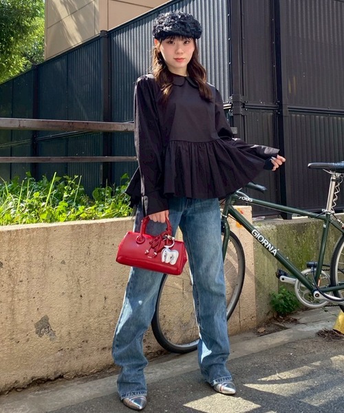 Narcissus（ナルシス）の「丸襟ブラウス/ペプラムブラウス《動画あり》（シャツ/ブラウス・レディース・ホワイト/ブラック・FREE）」の22枚目の写真