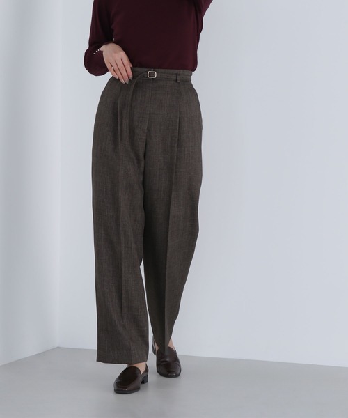 NATURAL BEAUTY BASIC（ナチュラルビューティーベーシック）の「◇シャークスキン SETUPストレートテーパードパンツ（その他パンツ・レディース・ダークブラウン/ネイビー・X-SMALL/MEDIUM/SMALL）」の8枚目の写真