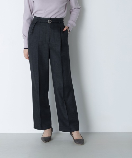 NATURAL BEAUTY BASIC（ナチュラルビューティーベーシック）の「◇シャークスキン SETUPストレートテーパードパンツ（その他パンツ・レディース・ダークブラウン/ネイビー・X-SMALL/MEDIUM/SMALL）」の16枚目の写真