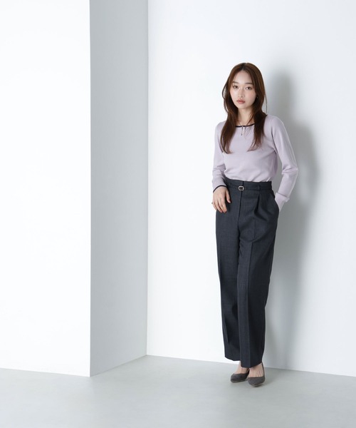 hyun様 美品 ナチュラルビューティーベーシック シャークスキン パンツスーツ hyun様 美品 ナチュラルビューティーベーシック シャークスキン