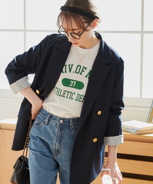 セール】【S/Mサイズ展開】ゴールドボタン テーラードジャケット