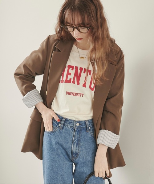 アンプーファム新品未使用 オーガンジーゴールドWボタンテーラードジャケット アンプーファム新品未使用 オーガンジーゴールドWボタン