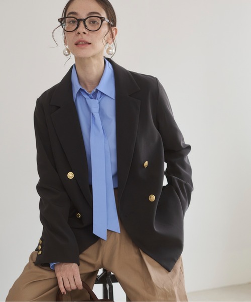 セール】【S/Mサイズ展開】ゴールドボタン テーラードジャケット / 金