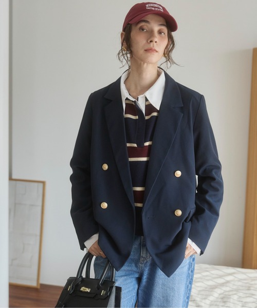 S/Mサイズ展開】ゴールドボタン テーラードジャケット / 金ボタン