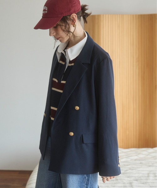 S/Mサイズ展開】ゴールドボタン テーラードジャケット / 金ボタン