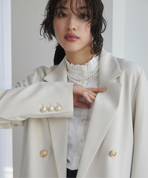 S/Mサイズ展開】ゴールドボタン テーラードジャケット / 金