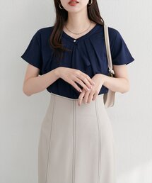 natural couture | 【sherbet line】接触冷感ドレープフリルカットソーブラウス(シャツ/ブラウス)