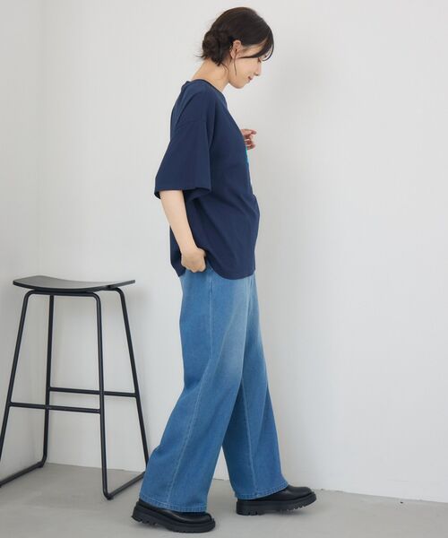 RETRO GIRL（レトロガール）の「花刺繍BIGTEE（Tシャツ/カットソー・レディース・オフホワイト/ブルー/ホワイト系その他・FREE）」の21枚目の写真