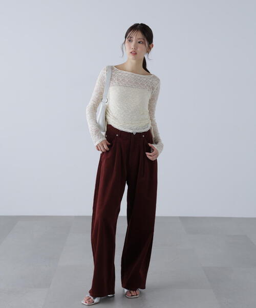 FREE'S MART（フリーズマート）の「◆コーデュロイタックコクーンパンツ（その他パンツ・レディース・ベージュ/ボルドー・SMALL/MEDIUM）」の12枚目の写真