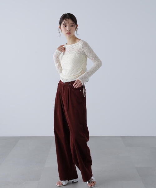 FREE'S MART（フリーズマート）の「◆コーデュロイタックコクーンパンツ（その他パンツ・レディース・ベージュ/ボルドー・SMALL/MEDIUM）」の14枚目の写真