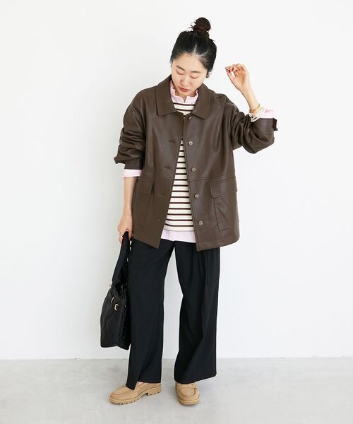 le.coeur blanc(ルクールブラン)の「センタープレスカーゴパンツ(その他パンツ・レディース・カーキブラウン/ブラック・36/38)」の4枚目の写真
