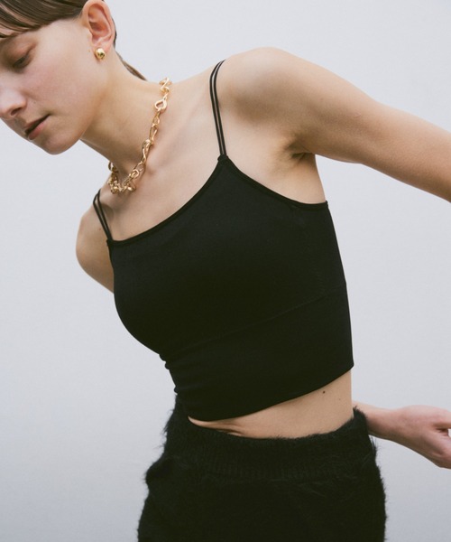 un/neu（アンノイ）の「ダブルストラップカップ付きインナー（キャミソール・レディース・ブラック/ホワイト・FREE）」の3枚目の写真