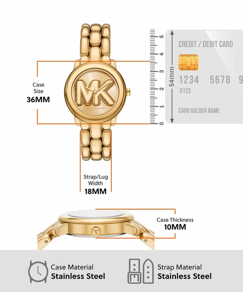 MICHAEL KORS(マイケルコース)の「マイケル・コース 腕時計 レディース アナログ ステンレス MK4923(アナログ腕時計・レディース・ゴールド・FREE)」の4枚目の写真