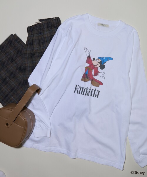 DISNEY FANTASIA】 ビッグ フロント プリント長袖Tシャツ
